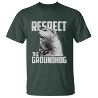 Respect The Groundhog T Shirt Funny Woodchuck Shadow Meteorlogy