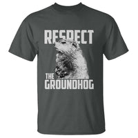 Respect The Groundhog T Shirt Funny Woodchuck Shadow Meteorlogy