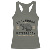 Groundhog Meteorology Racerback Tank Top Estd 1887 Accurate 50 Percent Of The Time Woodchuck