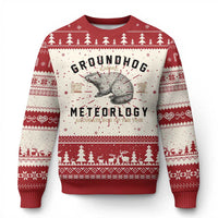 Groundhog Meteorology Knitted Sweatshirt Estd 1887 Accurate 50 Percent Of The Time Woodchuck