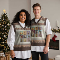 In My Groundhog Era V-Neck Knit Sweater Vest Funny Woodchuck - Wonder Print Shop