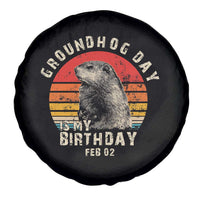 Groundhog Day Is My Birthday Spare Tire Cover Funny Woodchuck Retro Vintage