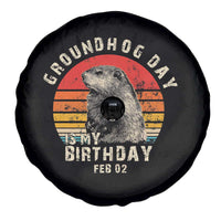 Groundhog Day Is My Birthday Spare Tire Cover Funny Woodchuck Retro Vintage