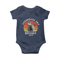 Groundhog Day Is My Birthday Baby Onesie Funny Woodchuck Retro Vintage