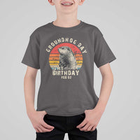 Groundhog Day Is My Birthday T Shirt For Kid Funny Woodchuck Retro Vintage
