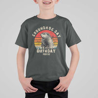 Groundhog Day Is My Birthday T Shirt For Kid Funny Woodchuck Retro Vintage