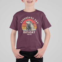 Groundhog Day Is My Birthday T Shirt For Kid Funny Woodchuck Retro Vintage