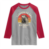 Groundhog Day Is My Birthday Raglan Shirt Funny Woodchuck Retro Vintage