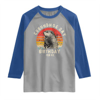Groundhog Day Is My Birthday Raglan Shirt Funny Woodchuck Retro Vintage