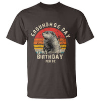 Groundhog Day Is My Birthday T Shirt Funny Woodchuck Retro Vintage