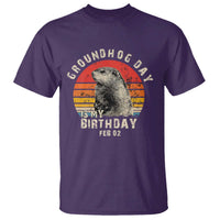 Groundhog Day Is My Birthday T Shirt Funny Woodchuck Retro Vintage