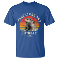 Groundhog Day Is My Birthday T Shirt Funny Woodchuck Retro Vintage