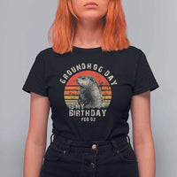 Groundhog Day Is My Birthday T Shirt For Women Funny Woodchuck Retro Vintage