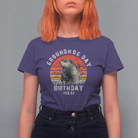 Groundhog Day Is My Birthday T Shirt For Women Funny Woodchuck Retro Vintage