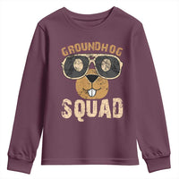 Groundhog Squad Youth Sweatshirt Cute Woodchuck Happy Groundhog Day