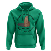 Groundhog Meteorology Hoodie Respect The Shadow Est 1887 Funny Woodchuck