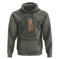 Groundhog Meteorology Hoodie Respect The Shadow Est 1887 Funny Woodchuck