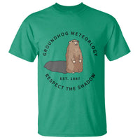Groundhog Meteorology T Shirt Respect The Shadow Est 1887 Funny Woodchuck