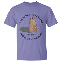 Groundhog Meteorology T Shirt Respect The Shadow Est 1887 Funny Woodchuck