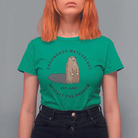 Groundhog Meteorology T Shirt For Women Respect The Shadow Est 1887 Funny Woodchuck
