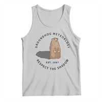 Groundhog Meteorology Tank Top Respect The Shadow Est 1887 Funny Woodchuck