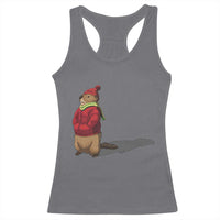 Groundhog Shadow Racerback Tank Top Funny Woodchuck Ground Hog Meteorlogy
