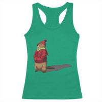 Groundhog Shadow Racerback Tank Top Funny Woodchuck Ground Hog Meteorlogy