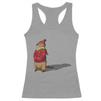 Groundhog Shadow Racerback Tank Top Funny Woodchuck Ground Hog Meteorlogy