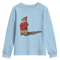 Groundhog Shadow Youth Sweatshirt Funny Woodchuck Ground Hog Meteorlogy