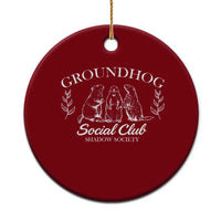 Groundhog Social Club Ceramic Ornament Shadow Society Funny Woodchuck - Wonder Print Shop