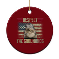 Groundhog Meteorology Ceramic Ornament Respect The Groundhog Woodchuck Photo GroundHog Day - Wonder Print Shop