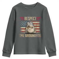 Groundhog Meteorology Youth Sweatshirt Respect The Groundhog Woodchuck Photo GroundHog Day