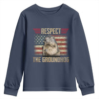 Groundhog Meteorology Youth Sweatshirt Respect The Groundhog Woodchuck Photo GroundHog Day