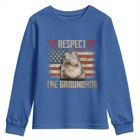 Groundhog Meteorology Youth Sweatshirt Respect The Groundhog Woodchuck Photo GroundHog Day