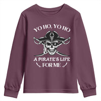 Funny Pirate Youth Sweatshirt Pirate Life For Me Pirate Skull Buccaneer Freebooter