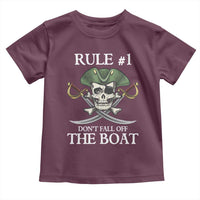 Funny Pirate Toddler T Shirt Rule #1 Don't Fall Off The Boat Cruise Party Gift