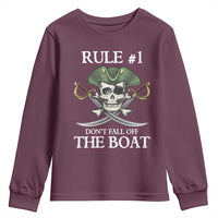 Funny Pirate Youth Sweatshirt Rule #1 Don't Fall Off The Boat Cruise Party Gift