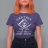 Funny Pirate T Shirt For Women Captain Ship Show Boater Boating Captain