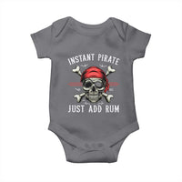 Funny Pirate Skull Baby Onesie Instant Pirate Just Add Rum Funny Jolly Roger Crossbones