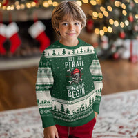 Let The Pirate Shenanigans Begin Ugly Christmas Sweater Pirate Skull - Wonder Print Shop