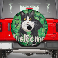 Happy St. Patrick's Day Cat Spare Tire Cover Welcome Funny Catrick Green Lucky Shamrocks