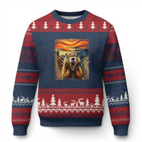 Funny Scream Groundhog Ugly Christmas Sweater Woddchuck Day - Wonder Print Shop