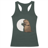 Groundhog Shadow Meteorlogy Racerback Tank Top Woodchuck Puppet Funny Gift