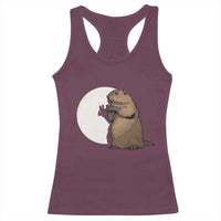 Groundhog Shadow Meteorlogy Racerback Tank Top Woodchuck Puppet Funny Gift