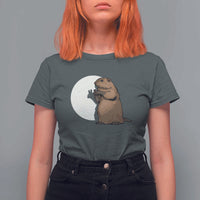 Groundhog Shadow Meteorlogy T Shirt For Women Woodchuck Puppet Funny Gift