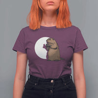 Groundhog Shadow Meteorlogy T Shirt For Women Woodchuck Puppet Funny Gift