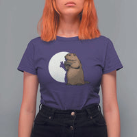 Groundhog Shadow Meteorlogy T Shirt For Women Woodchuck Puppet Funny Gift