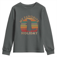 Groundhog Day Youth Sweatshirt My Favorite Holiday Ground Hog Shadow Retro Sunset