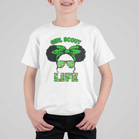 Scout Girl Cookie Dealer T Shirt For Kid Troop Leader Little Messy Bun - Wonder Print Shop