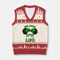 Scout Girl Cookie Dealer V-Neck Knit Sweater Vest Troop Leader Little Messy Bun - Wonder Print Shop
